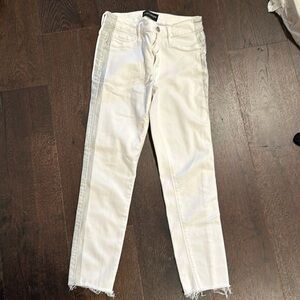 White High Rise Skinny Jeans with Holographic Racer Stripe from Black Orchid